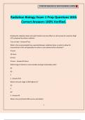 Radiation Biology Exam 1 Prep Questions With Correct Answers 100&percnt; Verified&period;