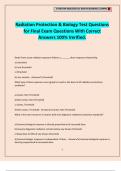 Radiation Protection & Biology Test Questions for Final Exam Questions With Correct Answers 100&percnt; Verified&period;