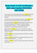 Study Guide To FOA Certification &vert; Q&A Latest Update 2024&sol;2025 &vert; 100&percnt; PASS