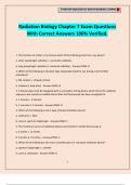 Radiation Biology Chapter 7 Exam Questions With Correct Answers 100&percnt; Verified&period;
