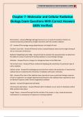 Chapter 7- Molecular and Cellular Radiation Biology Exam Questions With Correct Answers 100&percnt; Verified&period;
