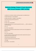 Radiation Biology Chapter 6 Exam Questions With Correct Answers 100&percnt; Verified&period;