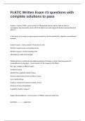 FLETC Written Exam &num;1 questions with complete solutions to pass