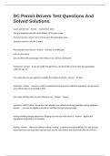 DC Permit Drivers Test Questions And Solved Solutions&period;