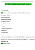 Final Exam &colon; NR548&sol; NR 548 &lpar;NEW Update 2025 &sol; 2026&rpar; Psychiatric Assessment for the PMHNP &vert;Weeks 7-8 &vert; Complete Guide with Questions and Verified Answers&vert; 100&percnt; Correct- Chamberlain&period;