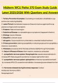 Midterm WCU Patho 370 Exam Study Guide  Latest 2025&sol;2026 With Questions and Answers