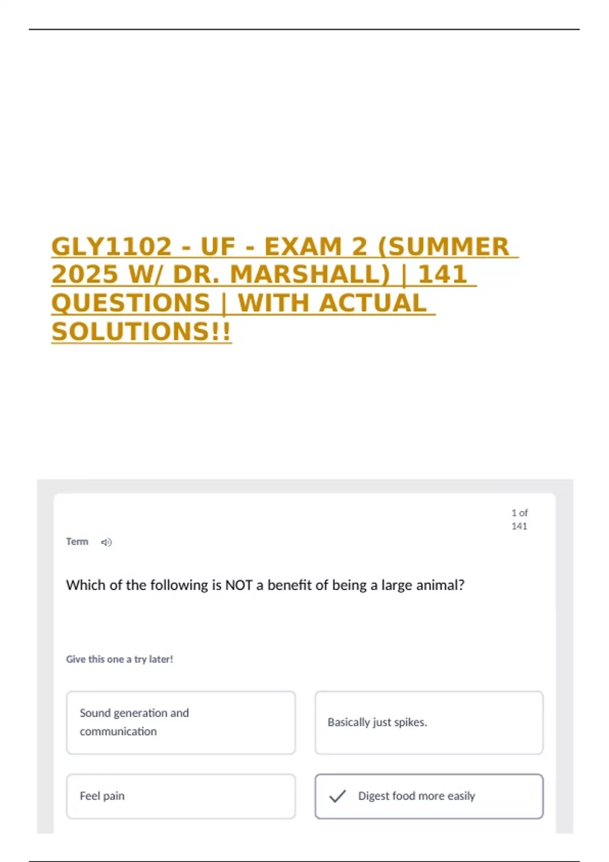 GLY1102 - UF - EXAM 2 (SUMMER 2025 W/ DR. MARSHALL) | 141 QUESTIONS ...