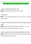 FTCE ESE K-12 Exam &lpar;2025 &sol; 2026 Update&rpar; Questions and Verified Answers &vert; 100&percnt; Correct &vert; Grade A&plus;