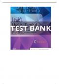 Test Bank Lewis Medical-Surgical Nursing&colon; Assessment and Management of Clinical Problems 12th Edition By Harding & Kwong &vert; Complete Guide A&plus;