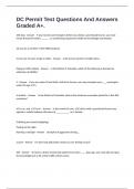 DC Permit Test Questions And Answers Graded A&plus;&period;