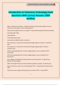 Introduction to Veterinary Technology Exam Questions With Correct Answers 100&percnt; Verified&period;