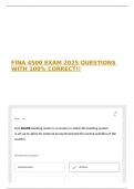 FINA 4500 EXAM 2025 QUESTIONS WITH 100&percnt; CORRECT&excl;&excl; 