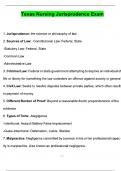 Texas Nursing Jurisprudence Exam &lpar;Latest 2025 &sol; 2026 Update&rpar; Questions and Verified Answers &vert; 100&percnt; Correct &vert; Grade A