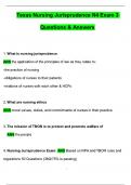 Texas Nursing Jurisprudence N4 Exam 3 &lpar;Latest 2025 &sol; 2026 Update&rpar; Questions and Verified Answers &vert; 100&percnt; Correct &vert; Grade A&plus;