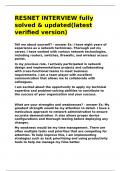 RESNET INTERVIEW fully solved & updated&lpar;latest verified version&rpar;&period;