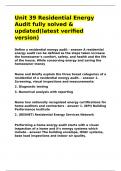 Unit 39 Residential Energy Audit fully solved & updated&lpar;latest verified version&rpar;&period;