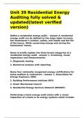 Unit 39 Residential Energy Auditing fully solved & updated&lpar;latest verified version&rpar;&period;