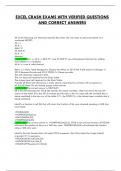 EXCEL CRASH EXAMS WITH VERIFIED QUESTIONS AND CORRECT ANSWERS