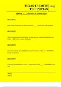  TEXAS TERMITE TECHNICIAN QUESTIONS AND ANSWERS 2025