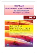 Test Bank for Human Physiology An Integrated Approach 8th Edition by Silverthorn&comma; Verified Chapters  Questions With Complete Solutions&period;