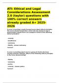ATI Ethical and Legal Considerations Assessment 2&period;0 &lpar;taylor&rpar; questions with 100- correct answers