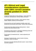 ATI Ethical and Legal Considerations questions with 100- correct answers already graded A&plus; 