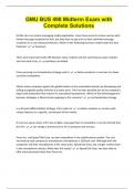 GMU BUS 498 Midterm Exam with  Complete Solutions