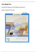 Test Bank For  Essentials Of Statistics For The Behavioral Sciences 10th Edition  &lpar; Frederick J Gravetter&comma; 2025&rpar; All Chapters &vert; Latest Edition