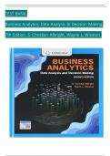 TEST BANK For Business Analytics&colon; Data Analysis & Decision Making&comma; 7th Edition by S&period; Christian Albright&comma; Wayne L&period; Winston&comma; Verified Chapters 1 - 19&comma; Complete Newest Version