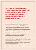  GA Property & Casualty Exam&comma; Verified Exam Questions with 1005 Correct Answers&comma; All Graded A&plus;&comma;Latest Expert Premium Update&lpar;2025-2026&rpar;&vert;>100&percnt; Guaranteed Succe