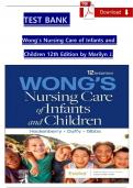 TEST BANK For Wong's Nursing Care of Infants and Children&comma; 12th Edition by Marilyn J&period; Hockenberry&comma; Verified Chapters 1 - 34&comma; Complete Newest Version
