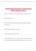 Florida Restricted barber exam Questions With Complete Answers