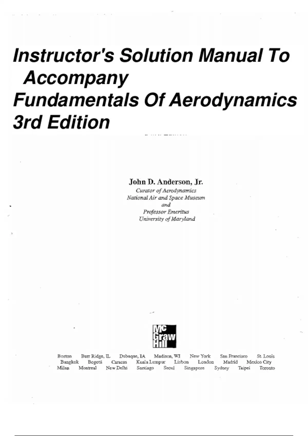 Solution Manual For Fundamentals of Aerodynamics, 7th Edition by John ...