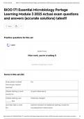 BIOD 171 Essential Microbiology Portage Learning Module 3 2025 Actual exam questions and answers &lpar;accurate solutions&rpar; latest&excl;&excl;
