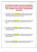 LOUISIANA ACCIDENT HEALTH INSURANCE  EXAM 2025 ACTUAL EXAM QUESTIONS WITH  100&percnt; CORRECT SOLUTIONS &vert; GUARANTEED  SUCCESS&period;
