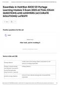 Essentials in Nutrition BIOD 121 Portage Learning Module 3 Exam 2025 ACTUAL EXAM QUESTIONS AND ANSWERS &lpar;ACCURATE SOLUTIONS&rpar; LATEST&excl;&excl;