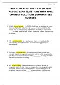 NAB CORE RCAL PART 2 EXAM 2025  ACTUAL EXAM QUESTIONS WITH 100&percnt;  CORRECT SOLUTIONS &vert; GUARANTEED  SUCCESS&period;