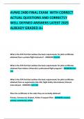 AVMG 2400 FINAL EXAM  WITH CORRECT ACTUAL QUESTIONS AND CORRECTLY WELL DEFINED ANSWERS LATEST 2025  ALREADY GRADED A&plus; 