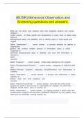 &Tab;&lpar;BOSR&rpar; Behavioral Observation and&Tab;  &Tab;&Tab;Screening questions and answers&period;&Tab; &Tab;  