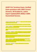  AVOP YUL Terminos Exam&comma; Verified Exam questions with 100&percnt; Correct Answers&comma; All Graded A&plus;&comma; Latest Expert Update&lpar;2025-2026&rpar;&vert;>100&percnt; Guaranteed Success&period;