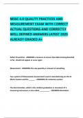 MSSC 4&period;0 QUALITY PRACTICES AND MEASUREMENT EXAM WITH CORRECT ACTUAL QUESTIONS AND CORRECTLY WELL DEFINED ANSWERS LATEST 2025  ALREADY GRADED A&plus;    