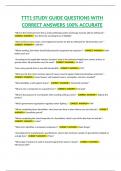 TTT1 STUDY GUIDE QUESTIONS WITH CORRECT ANSWERS 100&percnt; ACCURATE