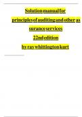 Solutions for Principles of Auditing & Other Assurance Services&comma; 12th Edition by Whittington&period;pdf