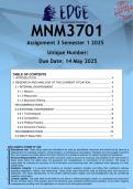 MNM3701 Assignment 3 PORTFOLIO &lpar;ANSWERS&rpar; Semester 1 2025 - DISTINCTION GUARANTEED