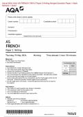 Actual 2024 AQA AS FRENCH 7651&sol;2 Paper 2 Writing Merged Question Paper &plus; Mark  Scheme &plus; Insert
