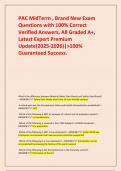 PAC MidTerm &comma; Brand New Exam Questions with 100&percnt; Correct Verified Answers&comma; All Graded A&plus;&comma; Latest Expert Premium Update&lpar;2025-2026&rpar;&vert;>100&percnt; Guaranteed Success&period;
