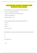 Learning Data Analytics- Questions with  Solutions&vert; Latest Update 