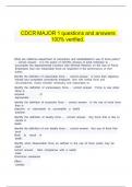   CDCR MAJOR 1 questions and answers 100&percnt; verified