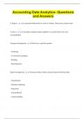 Accounting Data Analytics- Questions  and Answers 
