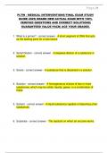 PLTW - MEDICAL INTERVENTIONS FINAL EXAM STUDY  GUIDE 2025&vert; BRAND NEW ACTUAL EXAM WITH 100&percnt;  VERIFIED QUESTIONS AND CORRECT SOLUTIONS&vert;  GUARANTEED VALUE PACK&vert; ACE YOUR GRADES&period;